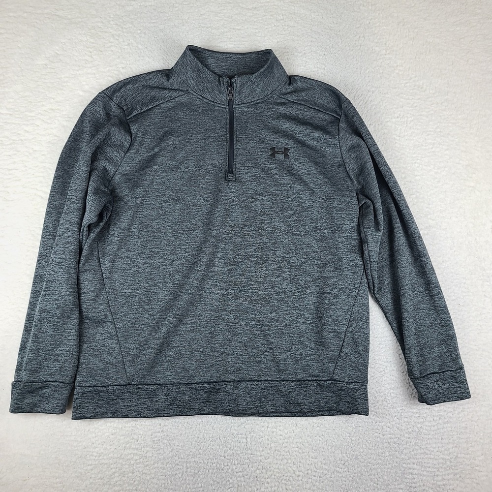 Under Armour Sweater Mens 2XL XXL Dark Gray Heathered Fleece Loose Sweatshirt